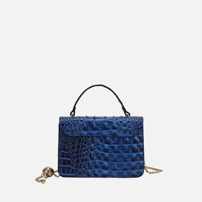 Mae Shoulder Bag in Croco Navy view 3 - Alias Mae Shoulder Bag