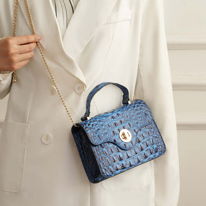 Mae Shoulder Bag in Croco Purple view 2 - Alias Mae Shoulder Bag