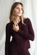 Maine Waffle Long Sleeve Top XS (top) - long top, waffle long top - shop at us.meeeshop