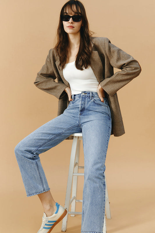 Manhattan High Rise Straight Ankle Jeans Hj160 in Runaway view 2 - High-Waisted - Manhattan High Rise Jeans (bottom)