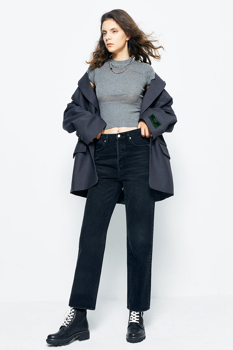 Manhattan High Rise Straight Ankle Jeans Hj160 in A Change Is Gonna Come view 4 - High-Waisted - Manhattan High Rise Jeans
