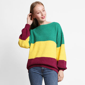 Mardi Gras Multi Color Block Sweater in Multi - Mardi Gras Sweater Women (top)
