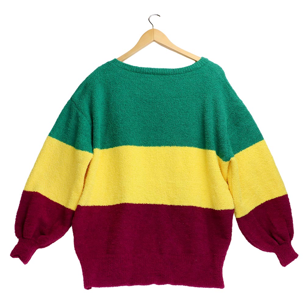 Mardi Gras Multi Color Block Sweater view 3 - Mardi Gras Sweater Women (top)