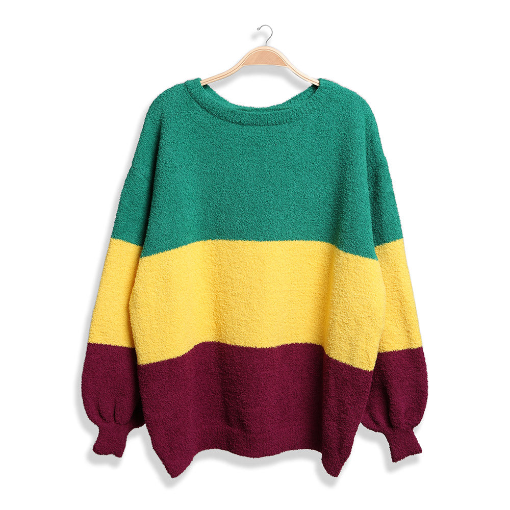 Mardi Gras Multi Color Block Sweater view 4 - Mardi Gras Sweater Women (top)