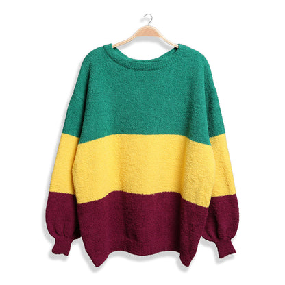 Mardi Gras Multi Color Block Sweater view 4 - Mardi Gras Sweater Women (top)