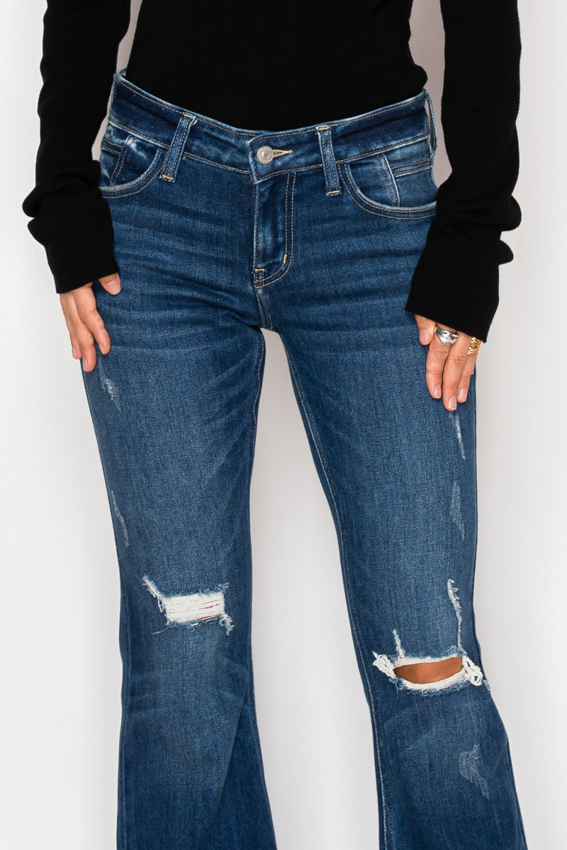 Margaret Low Rise Stretch Vintage Flare Jeans (reg & Plus) in P-18 view 8 - Comfort Stretch - Margaret Jeans (bottom)