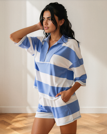 Maria Lounge Set in Yellow Stripe - Marie Lounge Set (one-piece)