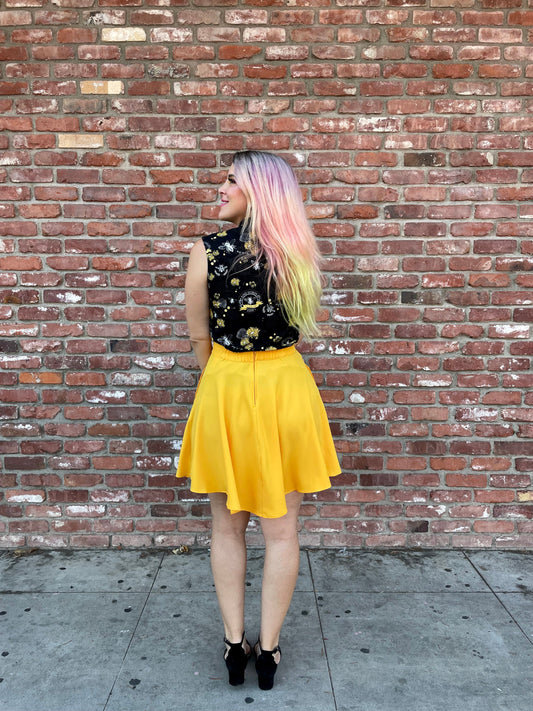 Marigold Skater Skirt in S view 2 - Marigold Skirt Set
