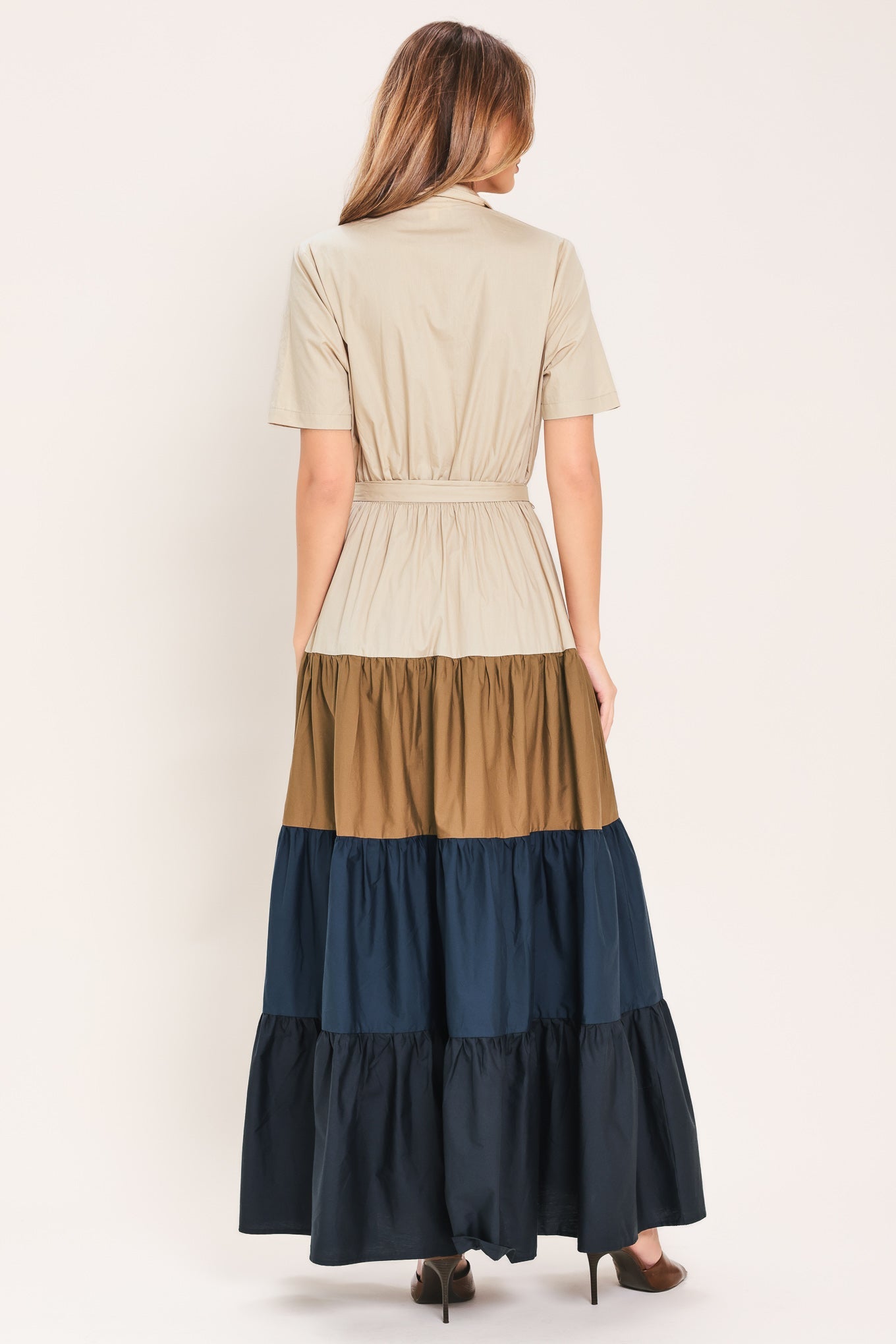 Marina Sunset Woven Maxi Shirt Dress NAVY BROWN view 6 (dress) - sunset harbour dress tommy bahama, mar - shop at us.meeeshop