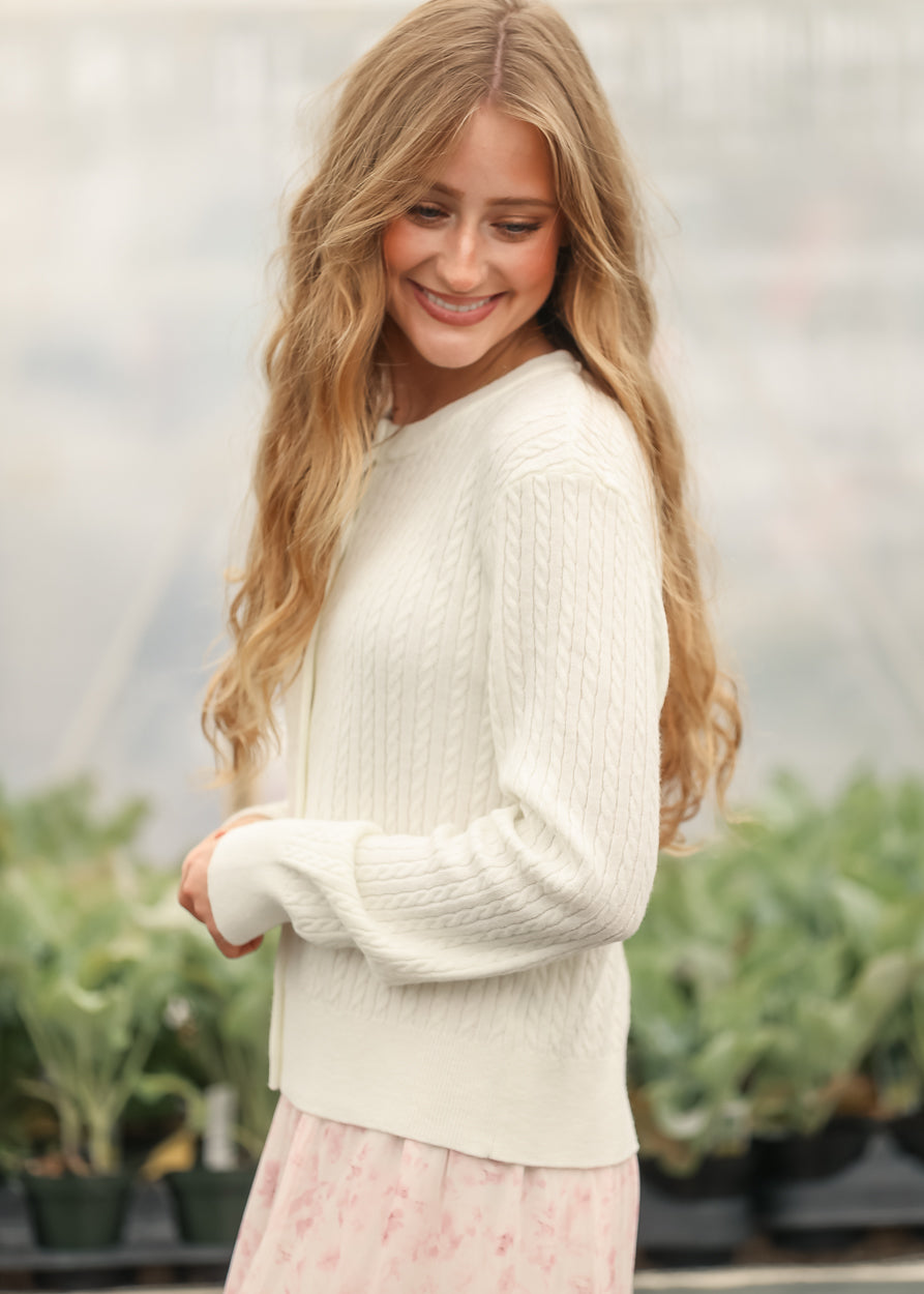 Mason White Button up Cardigan Top in M view 3 - Buck Mason White Cardigan