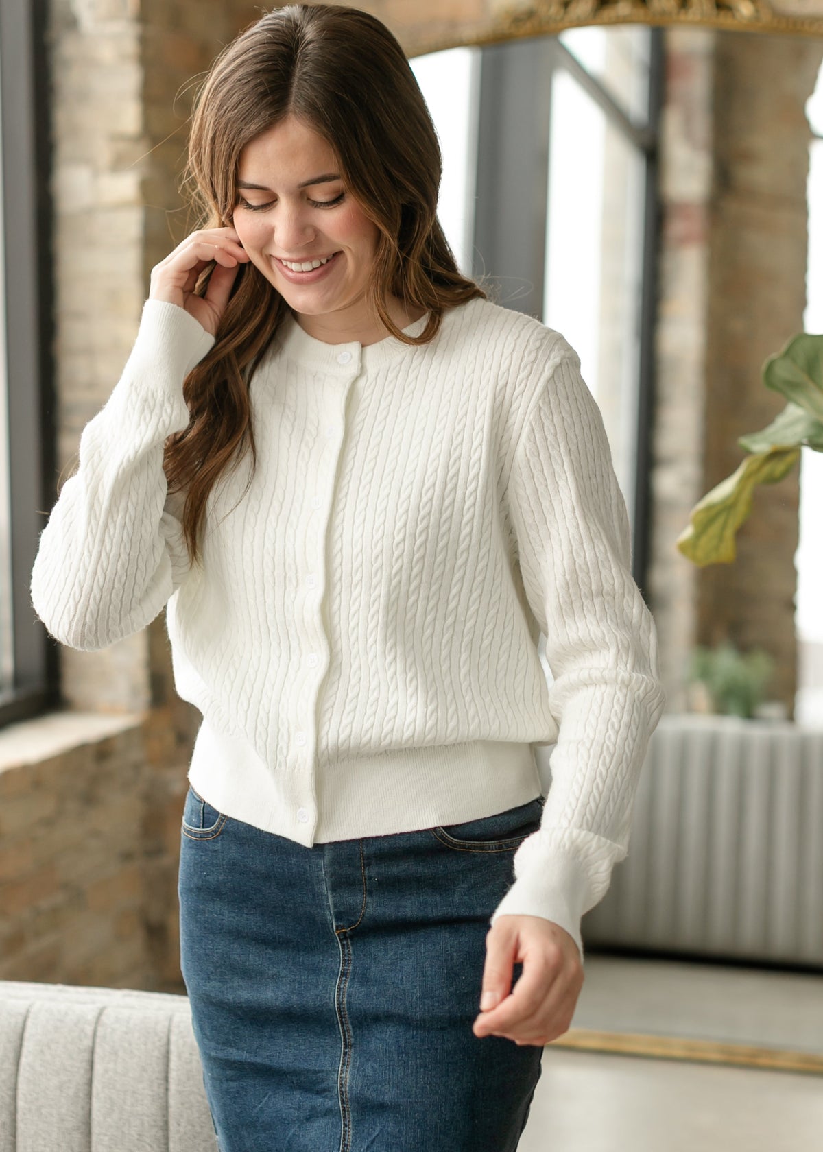 Mason White Button up Cardigan Top view 10 - Buck Mason White Cardigan