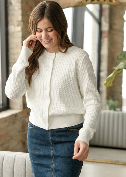 Mason White Button up Cardigan Top view 10 - Buck Mason White Cardigan