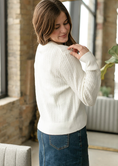 Mason White Button up Cardigan Top view 12 - Buck Mason White Cardigan