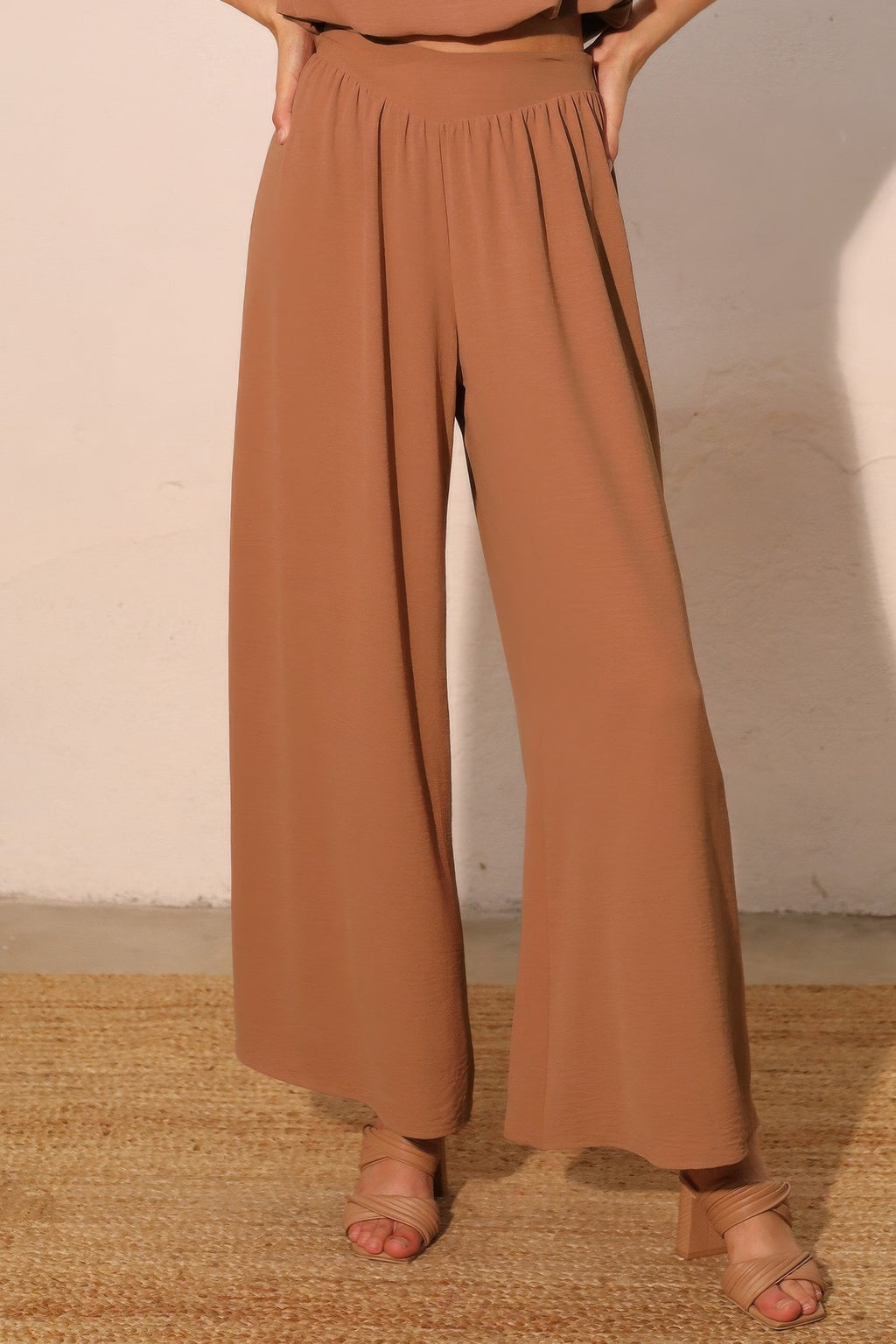 Matte Crepe Wide Leg Swing Pants S (bottom) - what is matte crepe fabric, what are crepe pants, what to - shop at us.meeeshop
