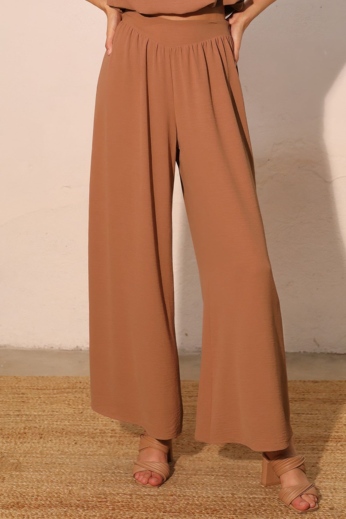 Matte Crepe Wide Leg Swing Pants S (bottom) - what is matte crepe fabric, what are crepe pants, what to - shop at us.meeeshop