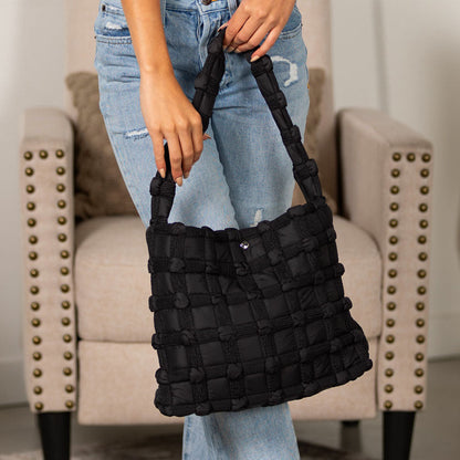 Maya Basket Weave Puffer Tote view 4 (bag)