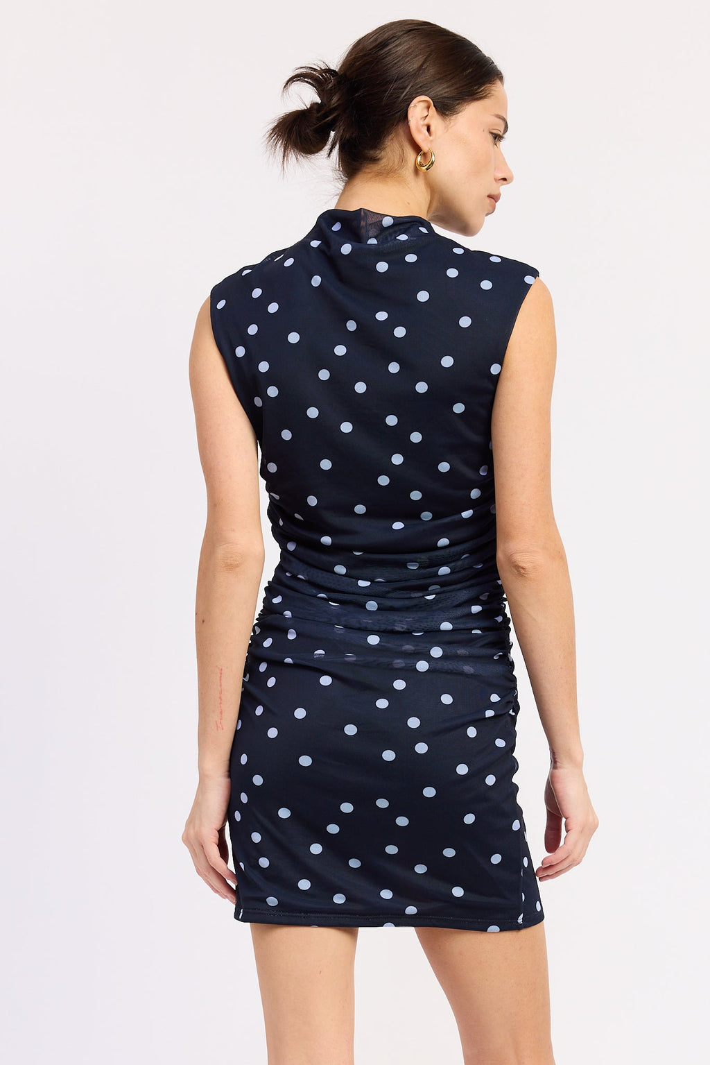 Meadow Mini Dress Navy Polka Dot view 3 (dress) - meadow mini dress for love and lemons, meadow mini dr - shop at us.meeeshop