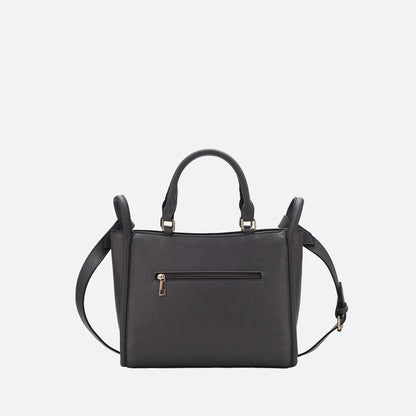 Melody Vegan Leather Tote in Charcoal Grey view 3 (bag)