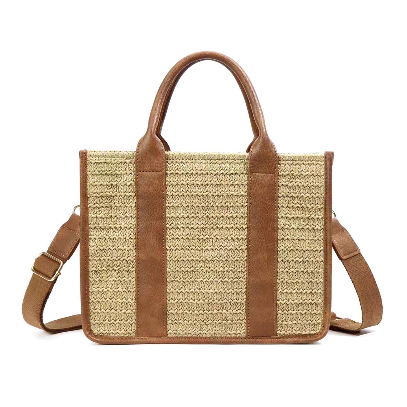 Mericela Mixed Media Straw Tote view 11 - Maricela Total (bag)