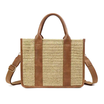 Mericela Mixed Media Straw Tote view 11 - Maricela Total (bag)