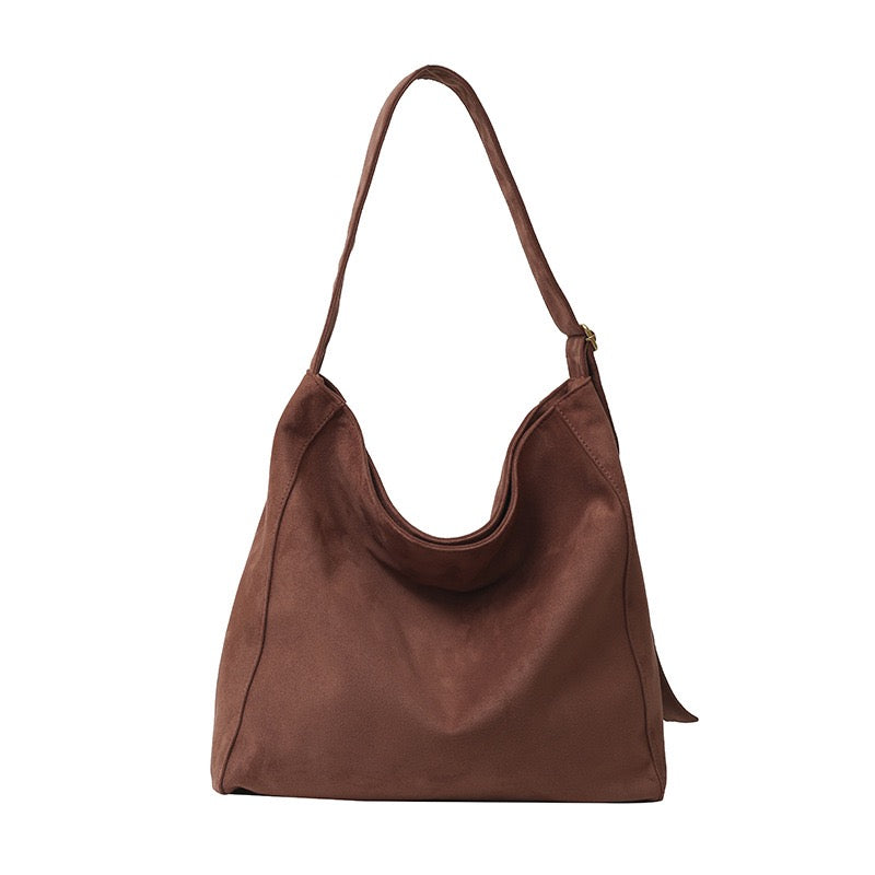 Meryl Oversize Suede Adjustable Hobo Carryall Shoulder Bag view 16