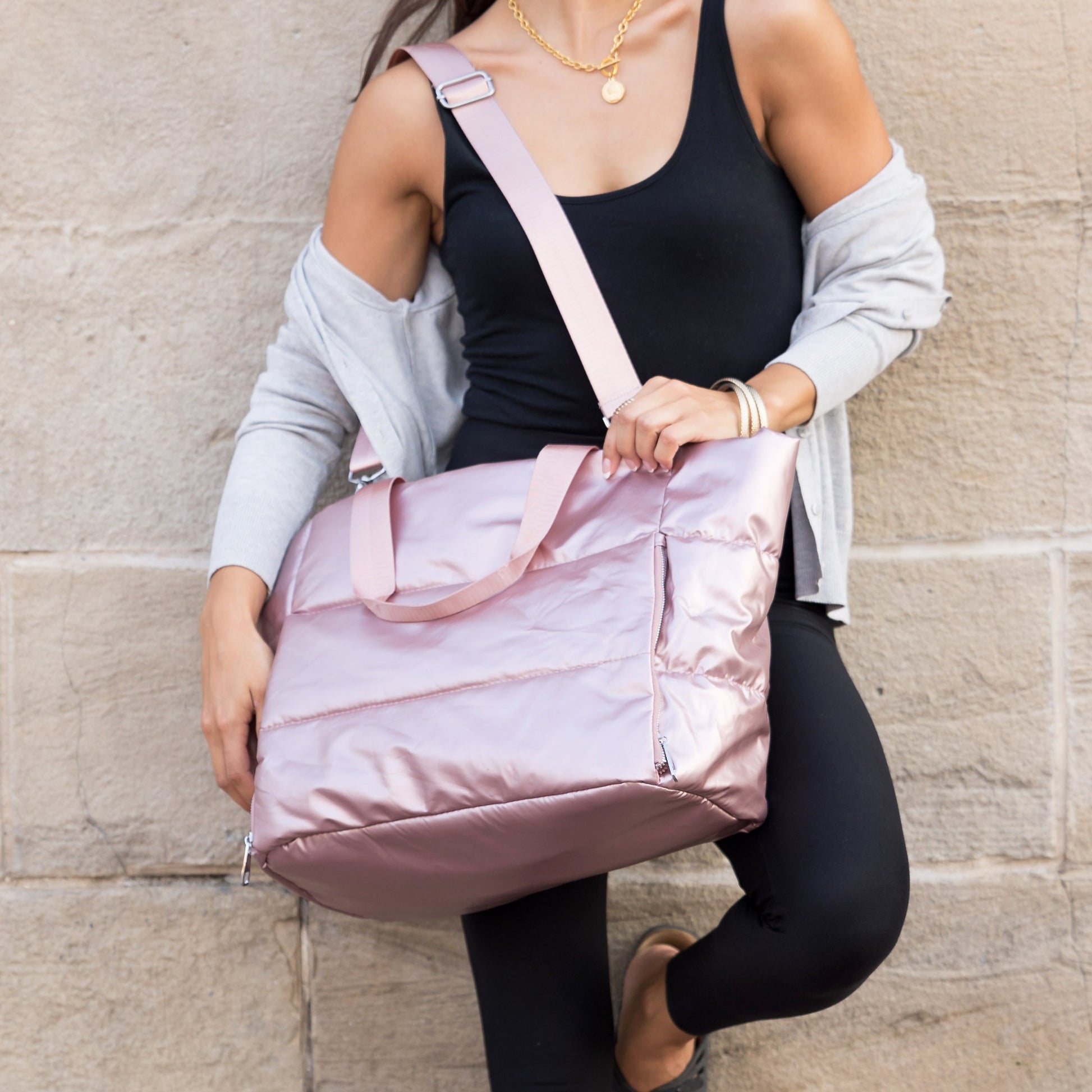 Metallic Puffer Tote view 7 (bag)
