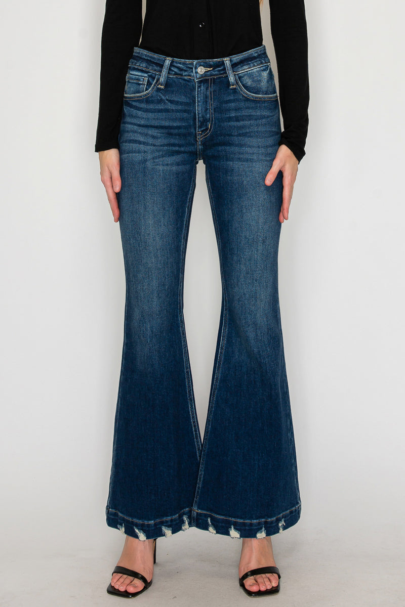 Mia Mid Rise Super Flare Jeans in 11 (29) view 5 - Mia Mid Rise Jeans (bottom)