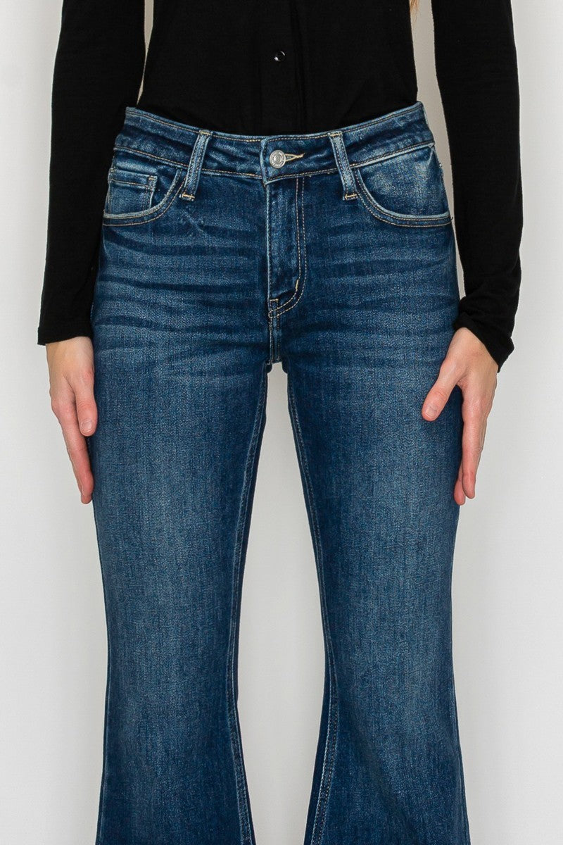 Mia Mid Rise Super Flare Jeans in 5 (26) view 2 - Mia Mid Rise Jeans (bottom)
