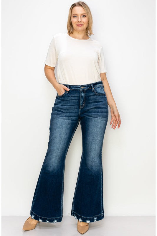 Mia plus Mid Rise Super Flare Jeans view 6 (bottom)
