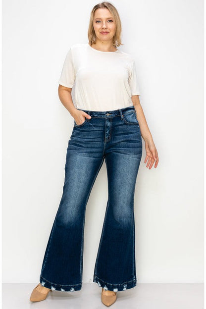 Mia plus Mid Rise Super Flare Jeans view 6 (bottom)