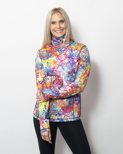 Microfiber Turtleneck in Antiquity view 2 - Turtleneck Microfibre Top (piece)
