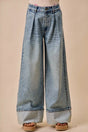 So Me Mid Rise Plated Wid Leg Denim Jean