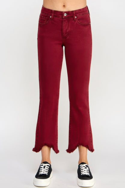 mid rise stretch Mid Rise Stretch Tummy Control Kick Flare Jeans 1 (bottom) - shop at us.meeeshop