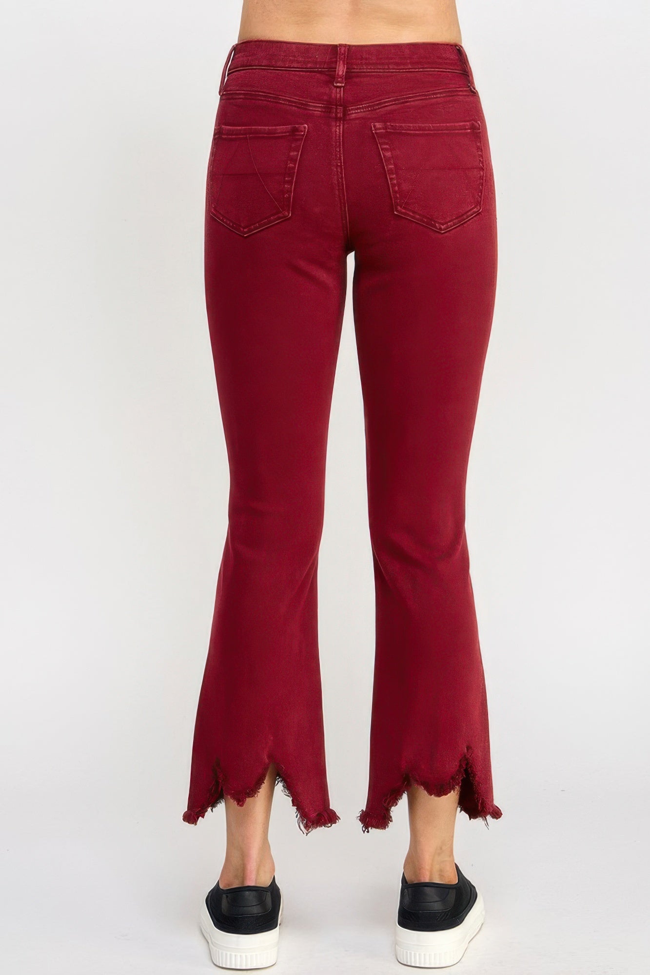 mid rise stretch Mid Rise Stretch Tummy Control Kick Flare Jeans view 3 (bottom) - shop at us.meeeshop