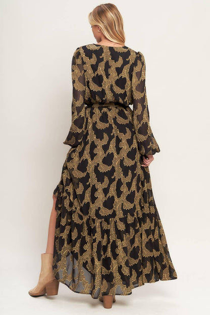 Midnight Moss Woven Jacquard Maxi Dress view 7 - Moss Midnight Slim Fit Dress Trousers