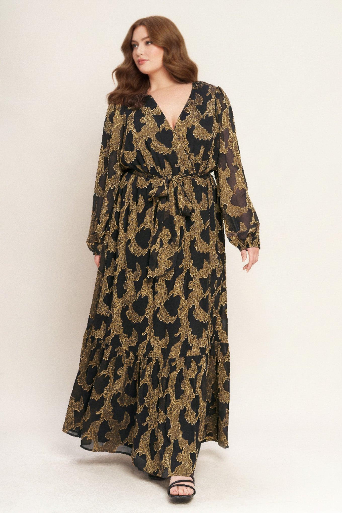 Midnight Moss Woven Jacquard Maxi Dress view 9 - Moss Midnight Slim Fit Dress Trousers