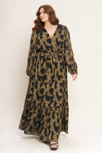 Midnight Moss Woven Jacquard Maxi Dress view 9 - Moss Midnight Slim Fit Dress Trousers
