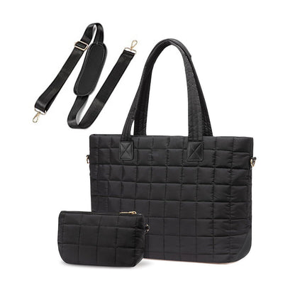 Mila Quilted Traveler Tote with Mini Clutch view 22 - Clutch Tote (bag)