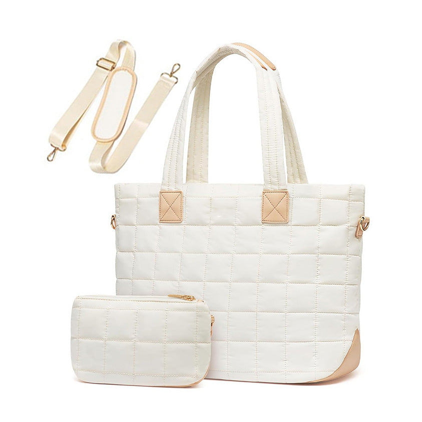 Mila Quilted Traveler Tote with Mini Clutch view 23 - Clutch Tote (bag)
