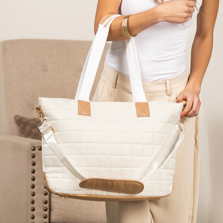 Mila Quilted Traveler Tote with Mini Clutch view 4 - Clutch Tote (bag)