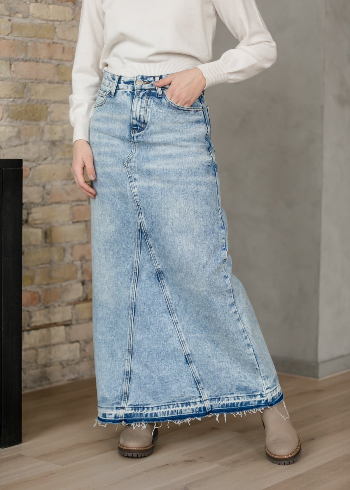 Mina Denim Maxi Skirt in 16 view 8 (dress)