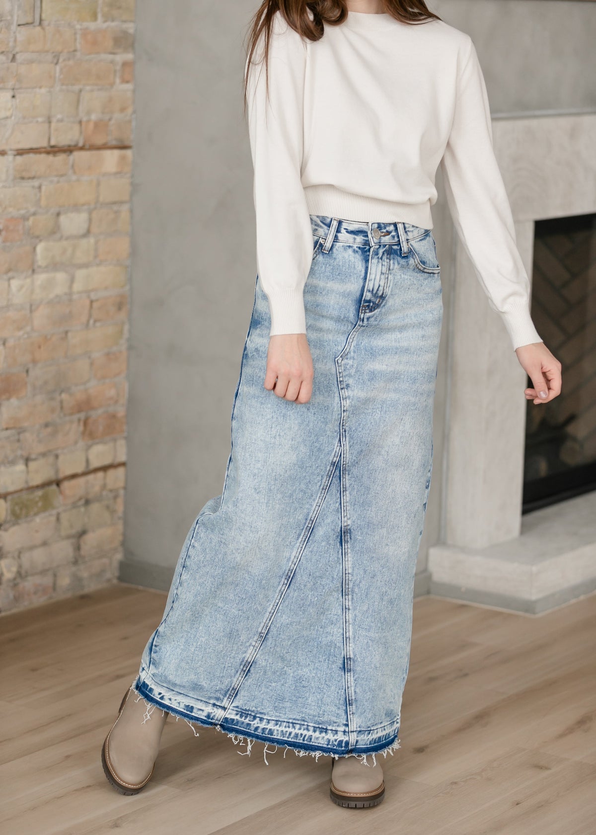 Mina Denim Maxi Skirt in 20 view 10 (dress)