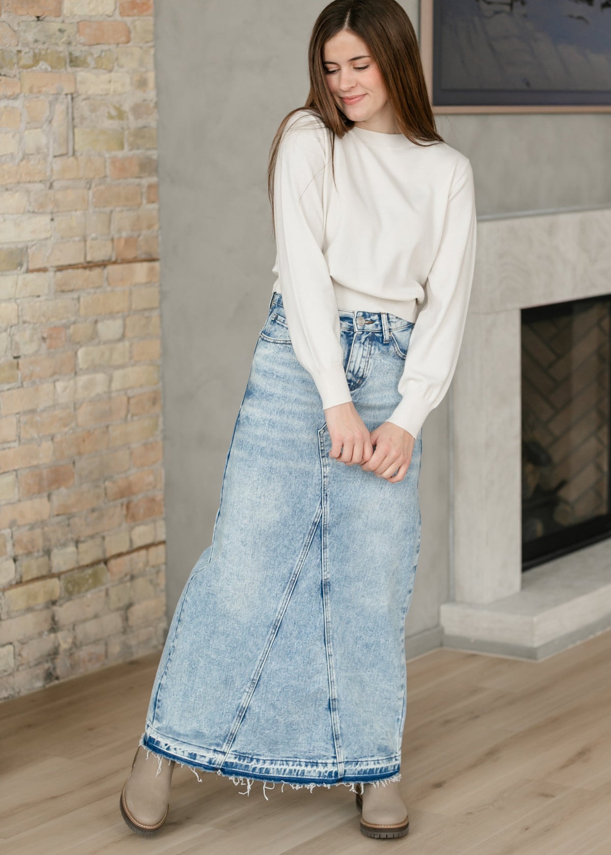 Mina Denim Maxi Skirt in 4 view 2 (dress)