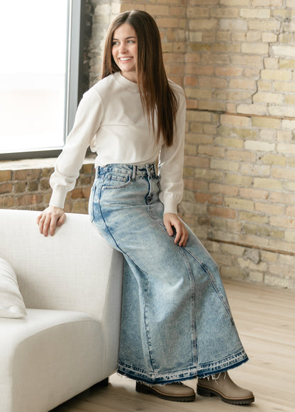 Mina Denim Maxi Skirt in 8 view 4 (dress)