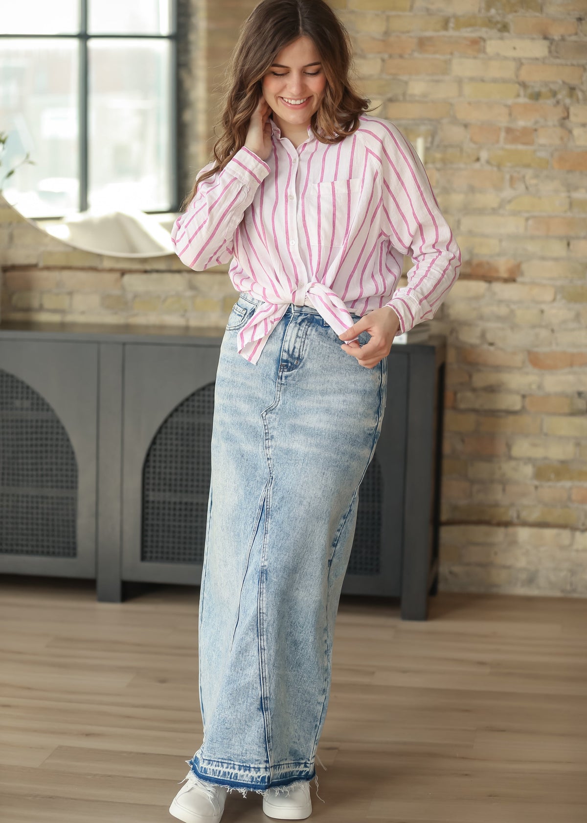Mina Denim Maxi Skirt view 12 (dress)
