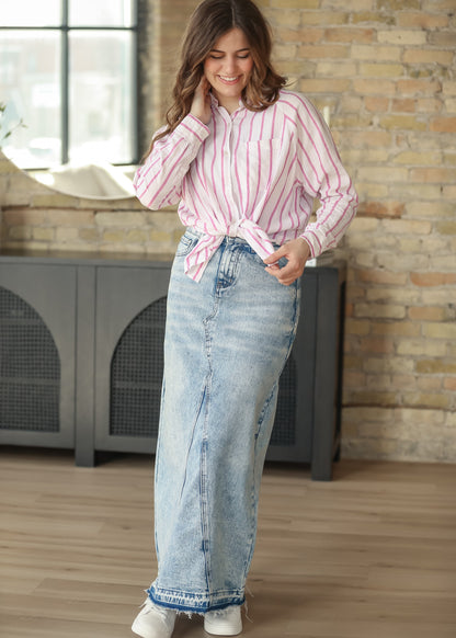 Mina Denim Maxi Skirt view 12 (dress)