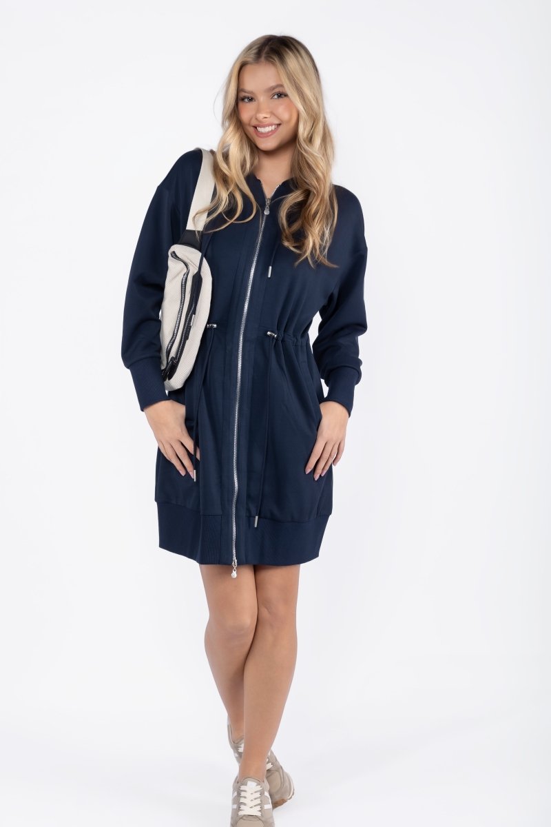 Mina Dress 37" (navy) S view 2 (dress) - mina dress navy, navy dress white uniform change date, navy dr - shop at us.meeeshop