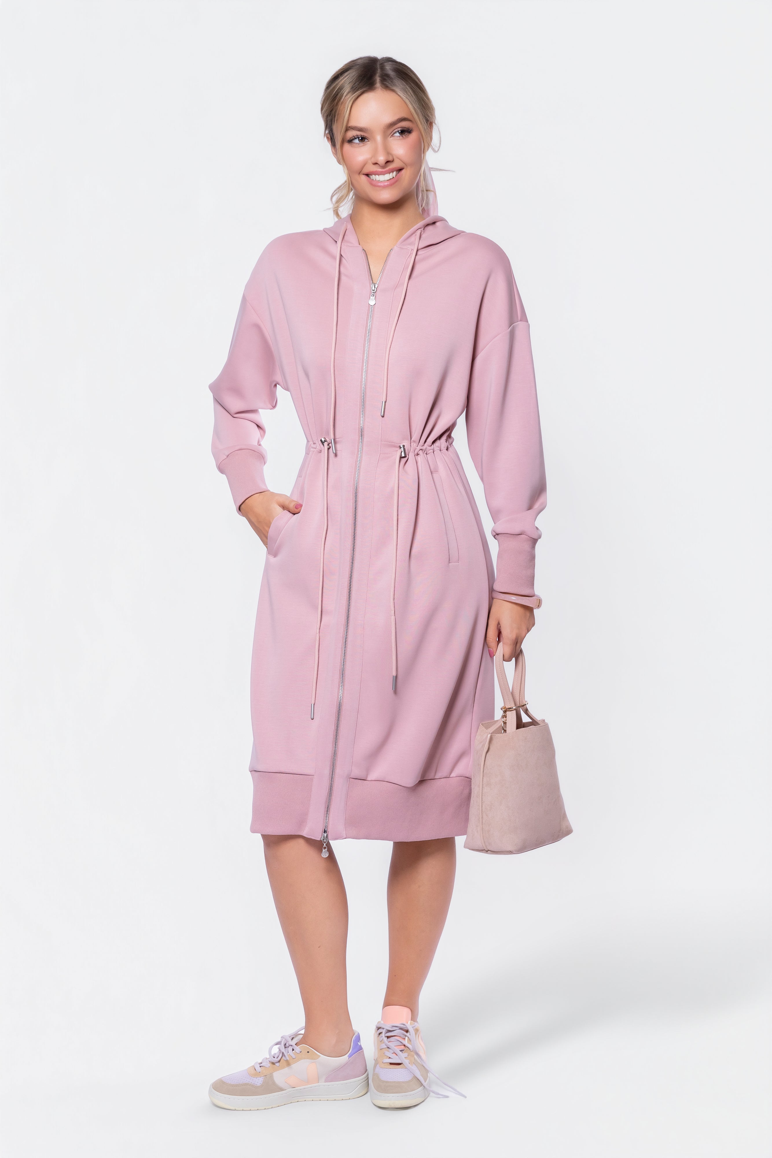 Mina Dress 42" (indy Pink) S view 2 (dress) - pink dress, indy pink dress - shop at us.meeeshop