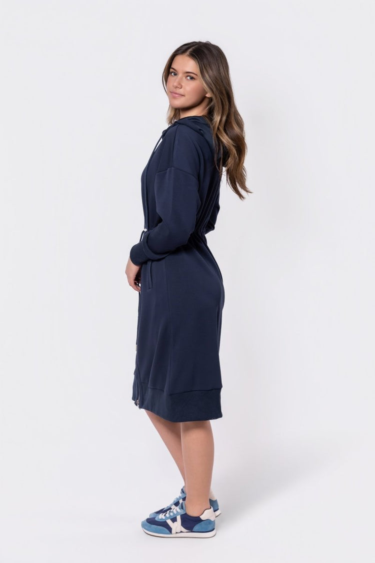 Mina Dress 42" (navy) S view 2 (dress) - mina dress navy, navy dress white uniform change date, navy dr - shop at us.meeeshop