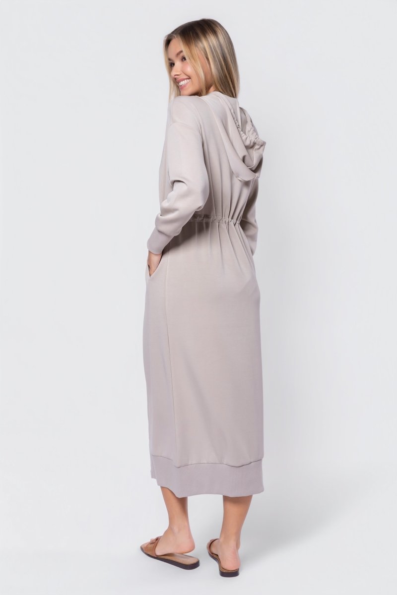 Mina Dress 50" (khaki) in L view 4 - Joules Mina Khaki Dress
